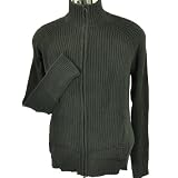 American Rag Ribbed Turtleneck Cardigan Black Sea Medium