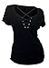 eVogues Women's Lace Up Short Sleeve Top