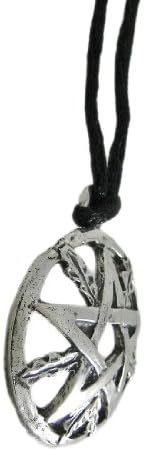 Oak Leaf Pentacle Pewter Pendant W/ Necklace