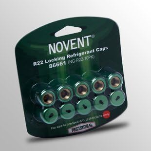 86661 NG-R22-10PK Green R22 1/4" Locking Refrigerant Cap