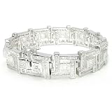 .925 Silver Iced Out CZ 8.5 16mm Men's Bracelet