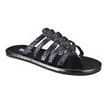 Women's Mossimo® Black Lupe Gladiator Flip Flop - Black Snake