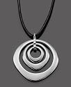 Fossil Mixed Metal Pendant and Adjustable Leather Cord Necklace