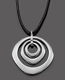 Search : Fossil Mixed Metal Pendant and Adjustable Leather Cord Necklace