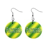 Green Bay Packers Packer Fan Dangle Earrings Jewelry 1 inch Buttons 16502115
