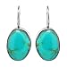 Sterling Silver Turquoise Inlay Oval Drop Earrings