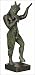 Pan Playing Lute Greek Statue, green bronze finish