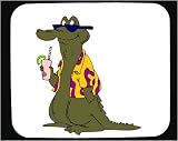 Mouse Pad with alligator, reptile, sunglasses, drink, animal
