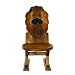 Hand-carved & Painted 25" Vintage Style Children's Wood Folding Chair - Smiling Lion Design