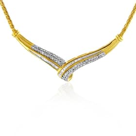 1/3 Carat Diamond Necklace - 14K Gold Over Sterling Silver