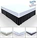 Bed Skirt by Royal - 100% Cotton Pleated Bed Skirt (Queen, Black)