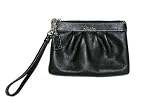 (コーチ)COACH レザー プリーテッド アクセサリー ポーチ ブラック  F43431 SV/BK 並行輸入品 コーチ ポーチ