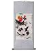 EXP Handmade Peony & Kittens Scroll Wall Art Painting