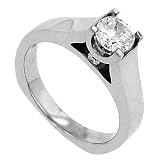 Solitaire Ring with Diamond Accents .07cttw (cz ctr)