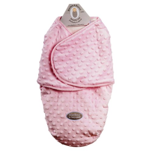 Baby Plush Dot Swaddle Bag For 0-3 Months By Blankets And Beyond Pink
