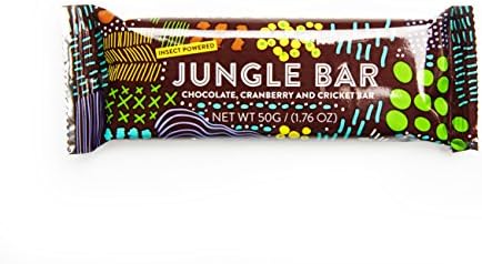 Jungle Bar The Insect Powered Energy Bar - 1.76 oz Bars (Box of 12) (Chocolate, Cranbeery, Cricket)