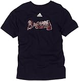 MLB Boy's Atlanta Braves Better Logo Short Sleeve Tee, Navy, Large