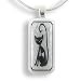 Recycled Glass Cat Pendant with Sterling Silver Snake Chain