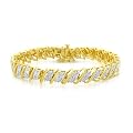 0.50 Carat Diamond Sterling Silver Gold Plated Bracelet 7.5