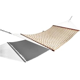 Strathwood Basics Soft Comb Quilted Fabric Hammock, Beige / White: Patio, Lawn &amp; Garden