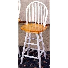 White And Natural Swivel Counter Stool Pair 