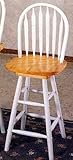 White And Natural Swivel Counter Stool Pair