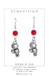 Clayvision Soccer Girl w/Ball Charm Earrings with Birthstone/Team Color Swarovski Crystal