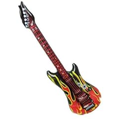 Paul Import aufblasbare Gitarre / Luftgitarre  ca. 100 cm Flammendesign 714
