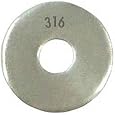 316 Stainless Steel Flat Washer, Plain Finish, Meets DIN 125, Metric