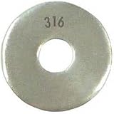 316 Stainless Steel Flat Washer, Plain Finish, Meets DIN 125, Metric