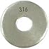 316 Stainless Steel Flat Washer, Plain Finish, Meets DIN 125, Metric