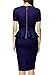 Miusol Women's Formal Contrast Cap Sleeve Peplum Evening Cocktail Pencil Dress