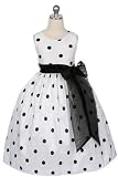 CLEARANCE New Large Black  White Polka Dot Embroidered Dress 8, 10