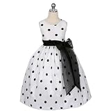 New Large Polka Dot Embroidered Dresss Sz 4 Black (sk 2933)
