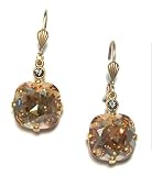 41%2BiVlNo83L. SL160  Catherine Popesco 14K Gold Plated Champagne Swarovski Crystal Dangle Earrings