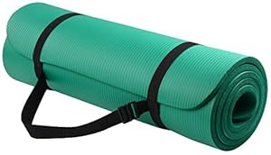 BalanceFrom GoYoga All-Purpose 1/2-Inch Extra Thick High Density Anti-Tear Exercise Yoga Mat with Carrying Strap (Green)