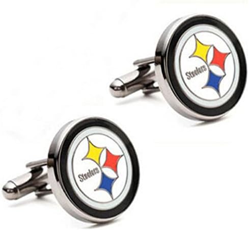 Jewelryfinds Pittsburgh Steelers Cufflinks Cuff Retro Nail Enamel Handsome Man Series