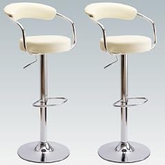 2 Barhocker mit Lehne, creme Doppelpack
