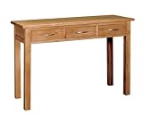 MODERN 100% SOLID OAK CONTEMPORARY 'BROOKLYN' 3 DRAWER HALL CONSOLE TABLE ~ OA065 BY COACH HOUSE
