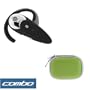 Wireless Bluetooth Handsfree Headset + Premium Unviersal Bluetooth Headset Pouch Carrying Case - 10 Color Available for Motorola V9m RAZR2, W385, Z6m ROKR, V9 RAZR2, V8 RAZR2, W490, W510, maxx Ve RAZR, Q9h Q Global, V3xx RAZR, V365, L7c SLVR, K1 KRZR, K1m KRZR, Z3 RIZR, V3m RAZR, V195, V197, Q, V3i, V3t (Green)