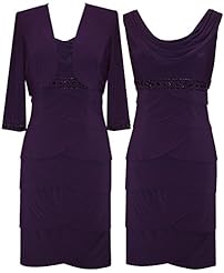 Polyester/Spandex Tiered Beaded Sleeveless Cowl Neck Evening Dress 