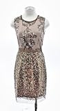 Elie Tahari Parsnip Gold Isla Sequin Sheath Cocktail Dress