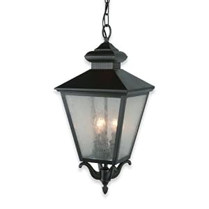 Royce Lighting RL2130 6NI Weston Outdoor Pendant Lantern Natural Iron with Seeded Globe by Royce Lighting