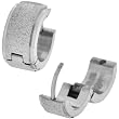 Inox Jewelry Thick Sparkling Stripe 316L Stainless Steel Huggy Earrings