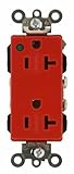 Leviton 16362-PLR 20-Amp, 125 Volt, Decora Plus Duplex Receptacle, Straight Blade, Hospital Grade, S