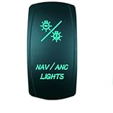 Laser Green Rocker Switch NAV / ANC LIGHTS 20A 12V On/off LED Light