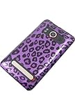 Purple with Black Leopard Animal Print Snap on Hard Skin Shell Protector Co ....