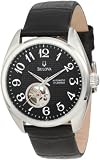 Bulova Men's Mechanical 96A125 Calf Skin Automatic Watch with Black Dial