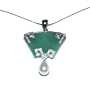 Jade Fan with Cubic Zirconia and Freshwater Cultured Pearl Drop Pendant, 18"