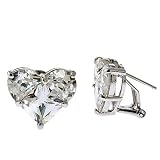 Designer Inspired CZ Diamond Heart Earrings